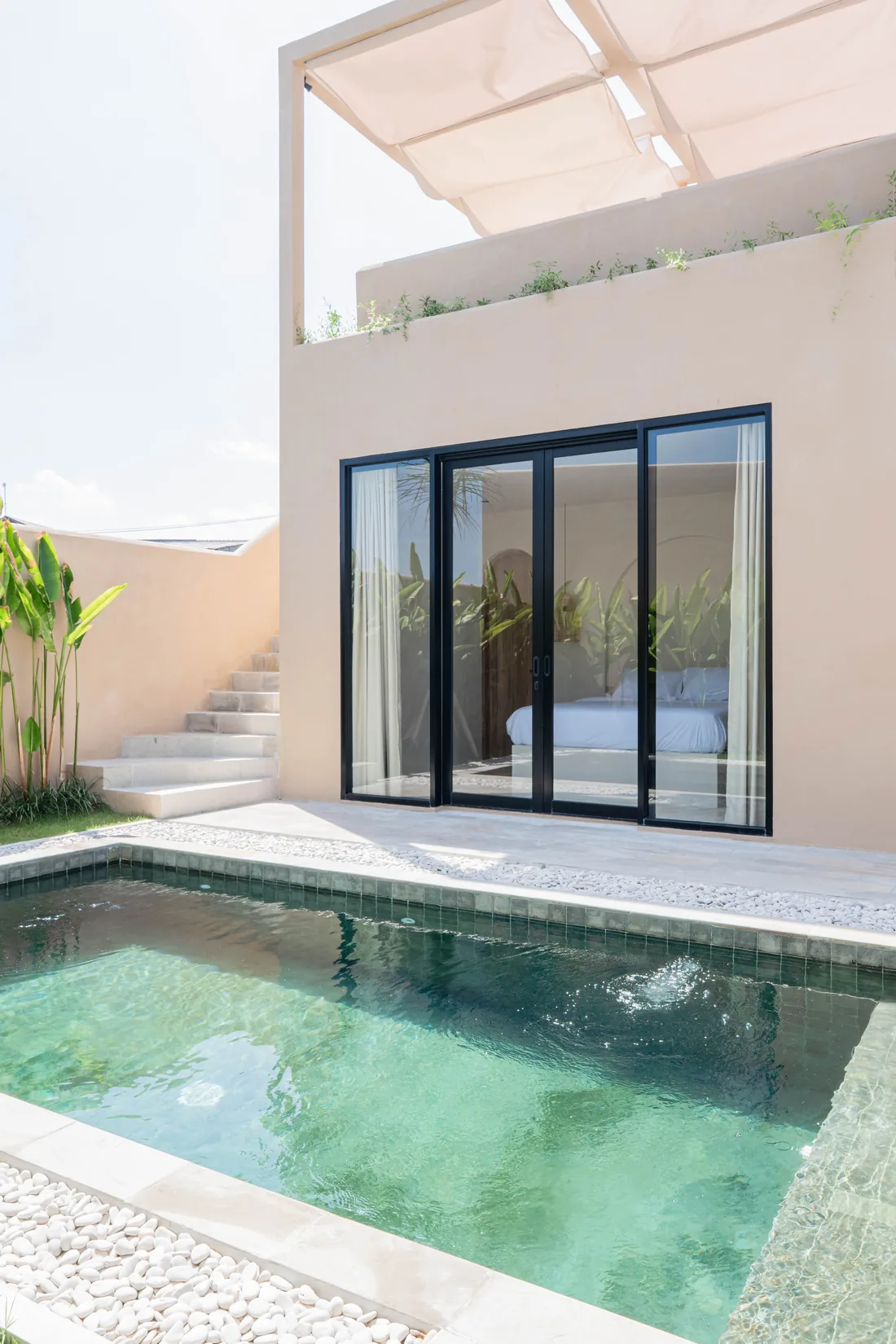 Pool and stair to the roof terrace